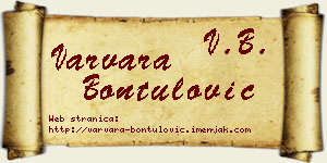 Varvara Bontulović vizit kartica
